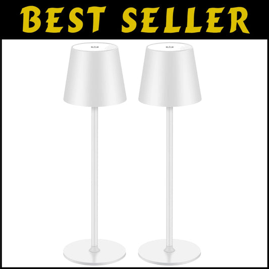2-Pack Dimmable LED Touch Lamps - Stylish Portable Night Light for Dinner & More