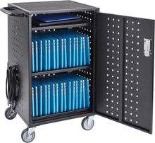 Load image into Gallery viewer, Mobile 30-Bay Charging Cart: Secure &amp; Stylish Classroom Charging Station