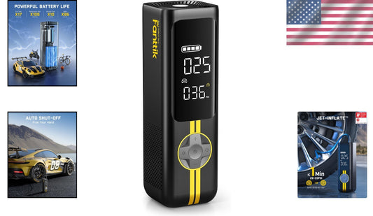 150 PSI Cordless Tire Inflator with LED Display - Inflate Any Tire in 1 Minute