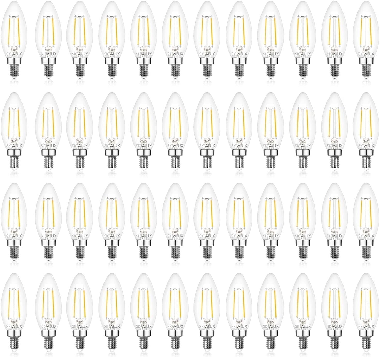 Energy-Efficient 48-Pack E12 2700K Dimmable LED Bulbs for Chandeliers