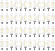 Load image into Gallery viewer, Energy-Efficient 48-Pack E12 2700K Dimmable LED Bulbs for Chandeliers