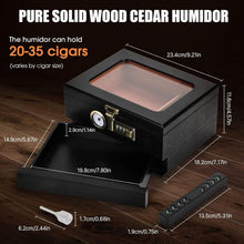 Load image into Gallery viewer, Professional Cigar Humidor with Combination Lock &amp; Storage Drawer - Gift Ready