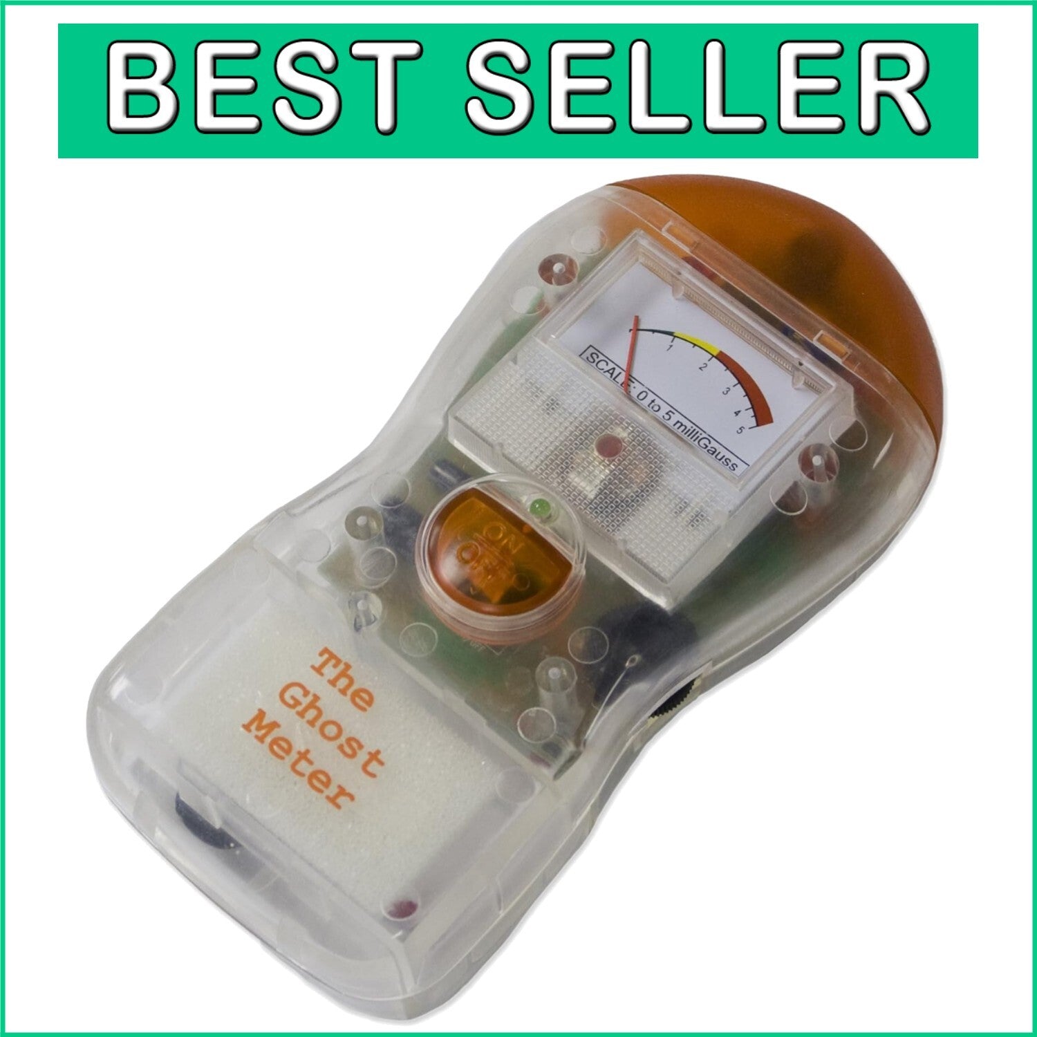 Transparent Ghost Meter EMF Sensor - Compact Battery-Powered Paranormal Detector