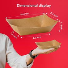 Load image into Gallery viewer, Sturdy 1000-Pack Kraft Paper Food Boats - Perfect for Nachos, Hot Dogs, &amp; Fries