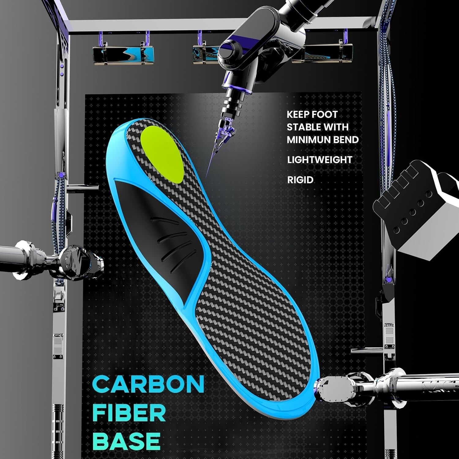 Carbon Fiber Sport Insoles with Arch Support for Enhanced Athletic Performance