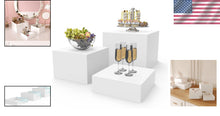 Load image into Gallery viewer, Elegant 3-Piece Buffet Risers Set - Glossy Acrylic Stands for Food &amp; Displays