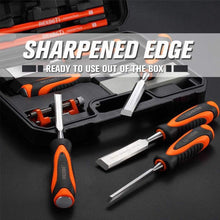 Load image into Gallery viewer, Professional Wood Chisel Set with 6 Sizes, Portable Case &amp; Sharpening Tools