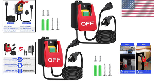 Effortless Emergency Stop Switch: 110V Router Table Solution with 2 Pack Option