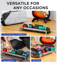 Load image into Gallery viewer, Compact Aluminum Guitar Pedal Board with Built-in Power Supply and Carry Bag