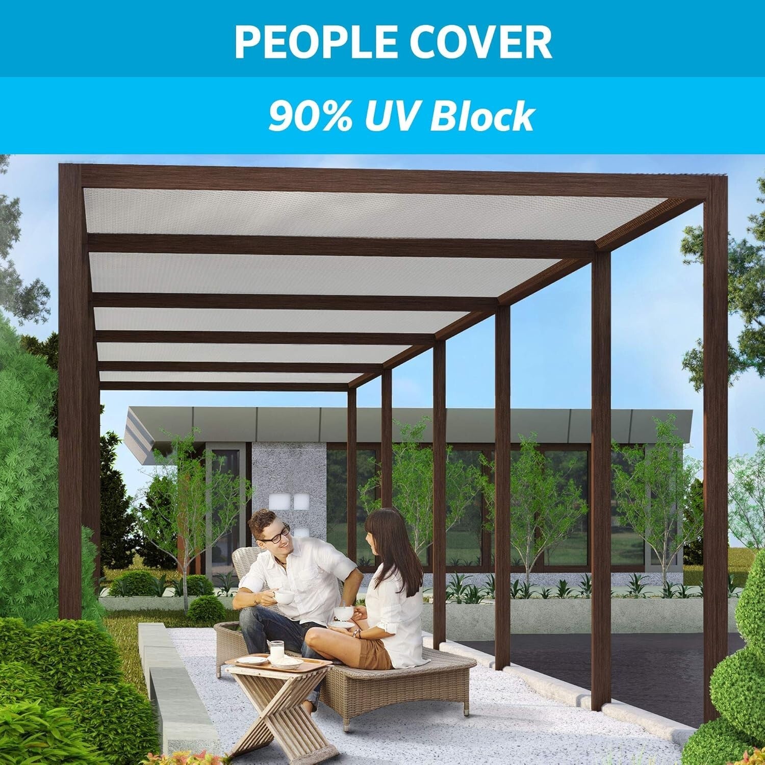 Breathable Outdoor Shade Cover - 90% UV Block, 6ft x 50ft for Gazebos & Vehicles