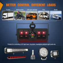 Load image into Gallery viewer, Rocker Switch Box with 4 Gang Control, USB Charger &amp; Adjustable Mount Bracket
