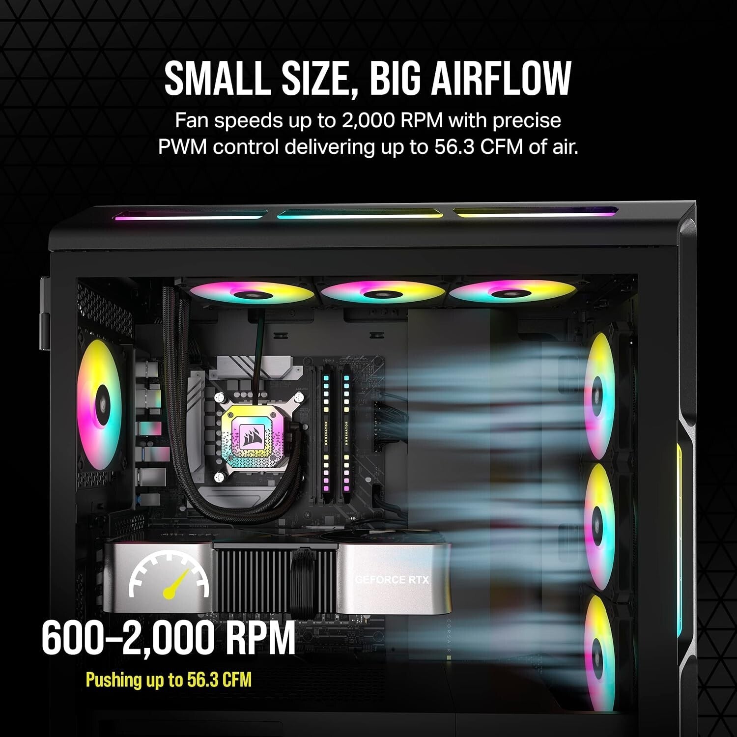Compact AF120 RGB Slim 120mm PWM Fan Kit - Low Noise & Stunning RGB Lighting