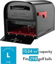 Load image into Gallery viewer, Heavy-Duty Locking Mailbox with Front &amp; Rear Access - USPS Approved - Black