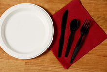 Load image into Gallery viewer, Durable 7.13" Polystyrene Forks in Black - Ideal for Events &amp; Feasts, 1000 Count