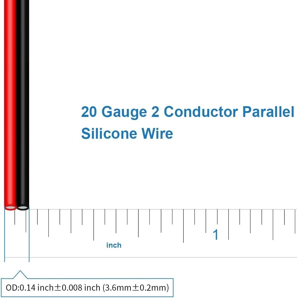 Ultra Flexible 20 Gauge Parallel Silicone Wire 500ft - Perfect for LED & Models
