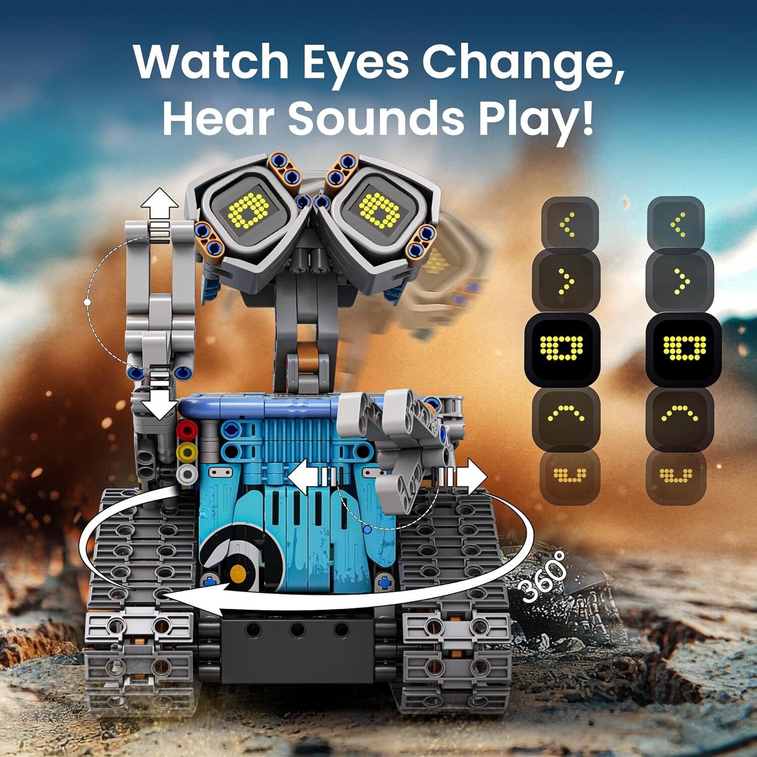 5-in-1 Robot Building Kit with Remote Control - STEM Gift for Boys Aged 8-12