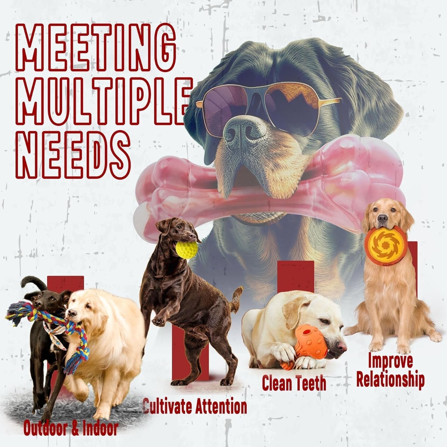 12-Pack Heavy-Duty Dog Chew Toys for Aggressive Chewers - Ultimate Fun Set