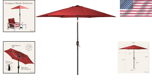 Durable 6 Ft Outdoor Patio Umbrella – Easy Open & Push Button Tilt Design