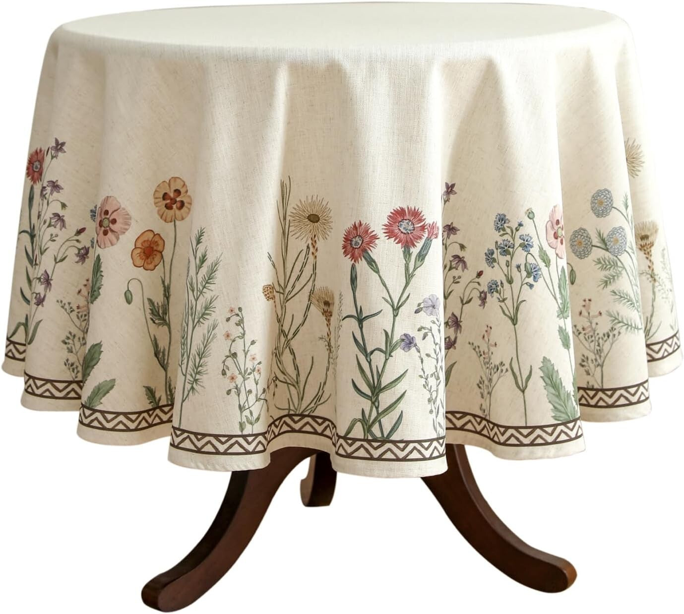 French-Style Floral Tablecloth 67" Round - Perfect for Parties and Holidays