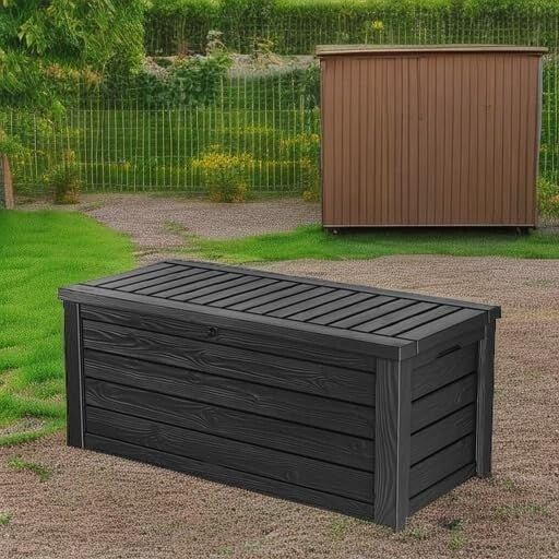 Versatile 150-Gallon Resin Storage Deck Box & Stylish Bench - Waterproof