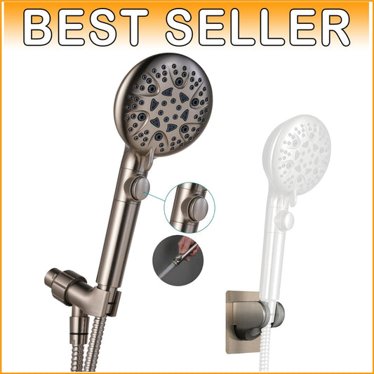 Durable Handheld Shower Head Set for Kids & Elderly - 8 Modes & Adhesive Mount