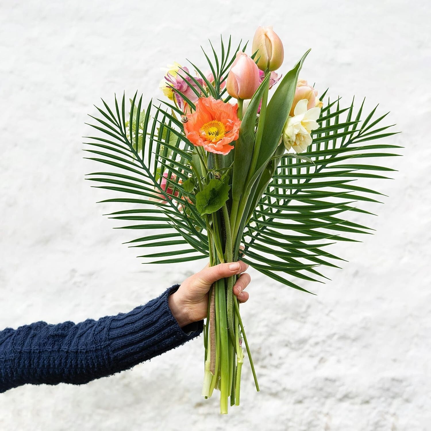 Decorative 40 Pcs Palm Leaves - Durable Fake Fronds for Lush Arrangements