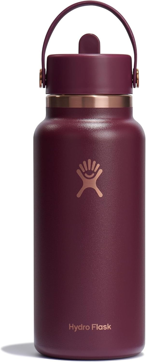 Black Cherry Rose Gold Insulated Water Bottle - 24 Hours of Cold Refreshment