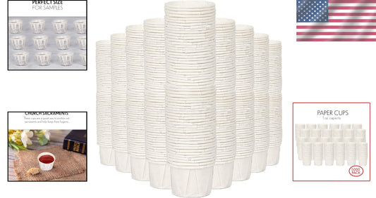 Multicolor Round Paper Cups - 5000 Pack for Condiments, Sampling, and Sacraments