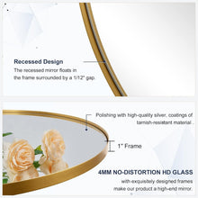 Load image into Gallery viewer, Brushed Gold Oval Mirror - Elegant 22x30'' Stainless Steel Bath Wall Mount