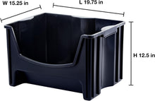 Load image into Gallery viewer, 3-Piece Jumbo Stackable Storage Container Set, Durable with Extra-Large Handles