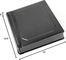 Load image into Gallery viewer, Black Leatherette Bound Photo Album for Family Milestones - 30 Photos, 15 Pages