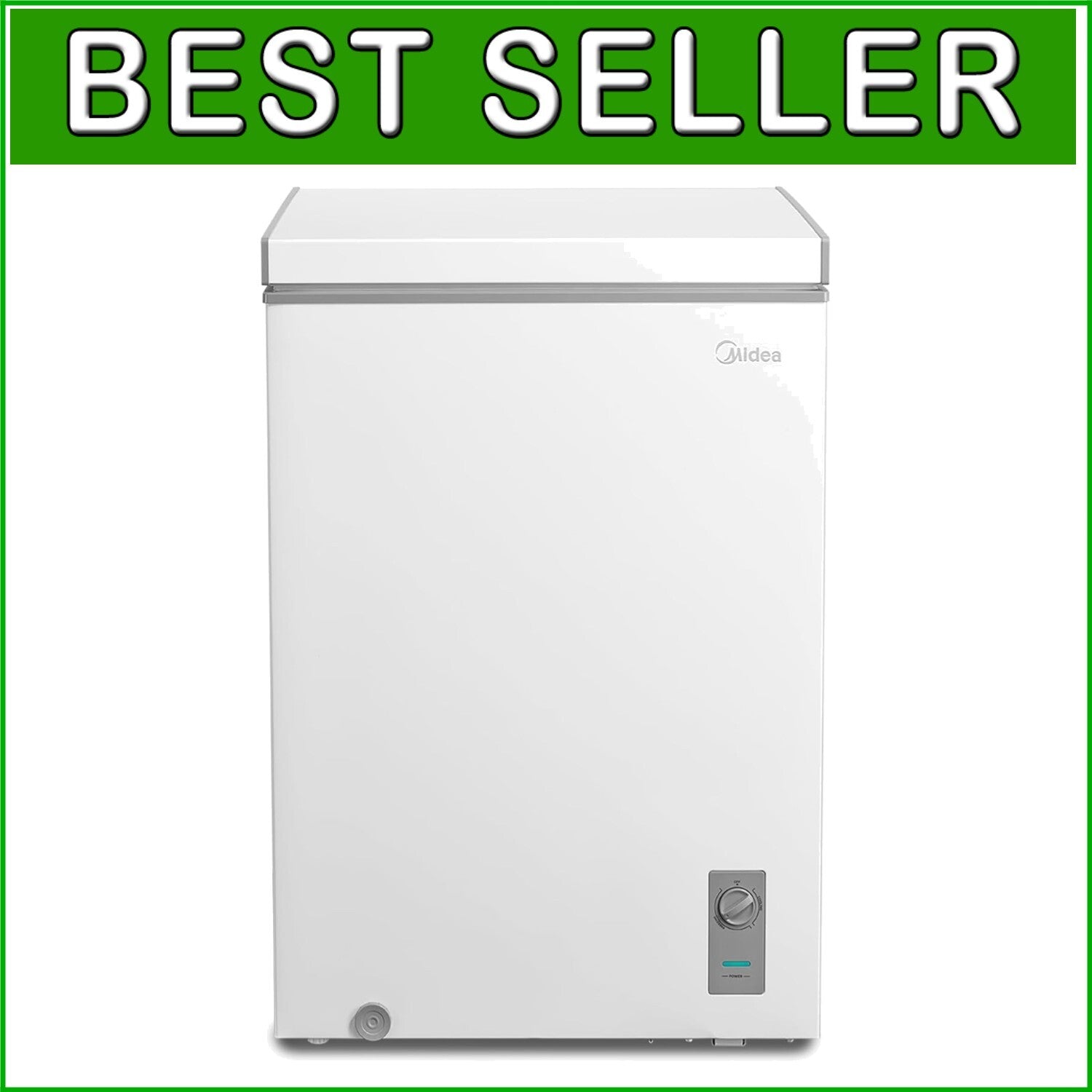 Durable 3.5 Cubic Feet Chest Freezer with Adjustable Legs & Stainless Steel Door