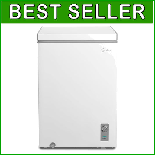 Durable 3.5 Cubic Feet Chest Freezer with Adjustable Legs & Stainless Steel Door
