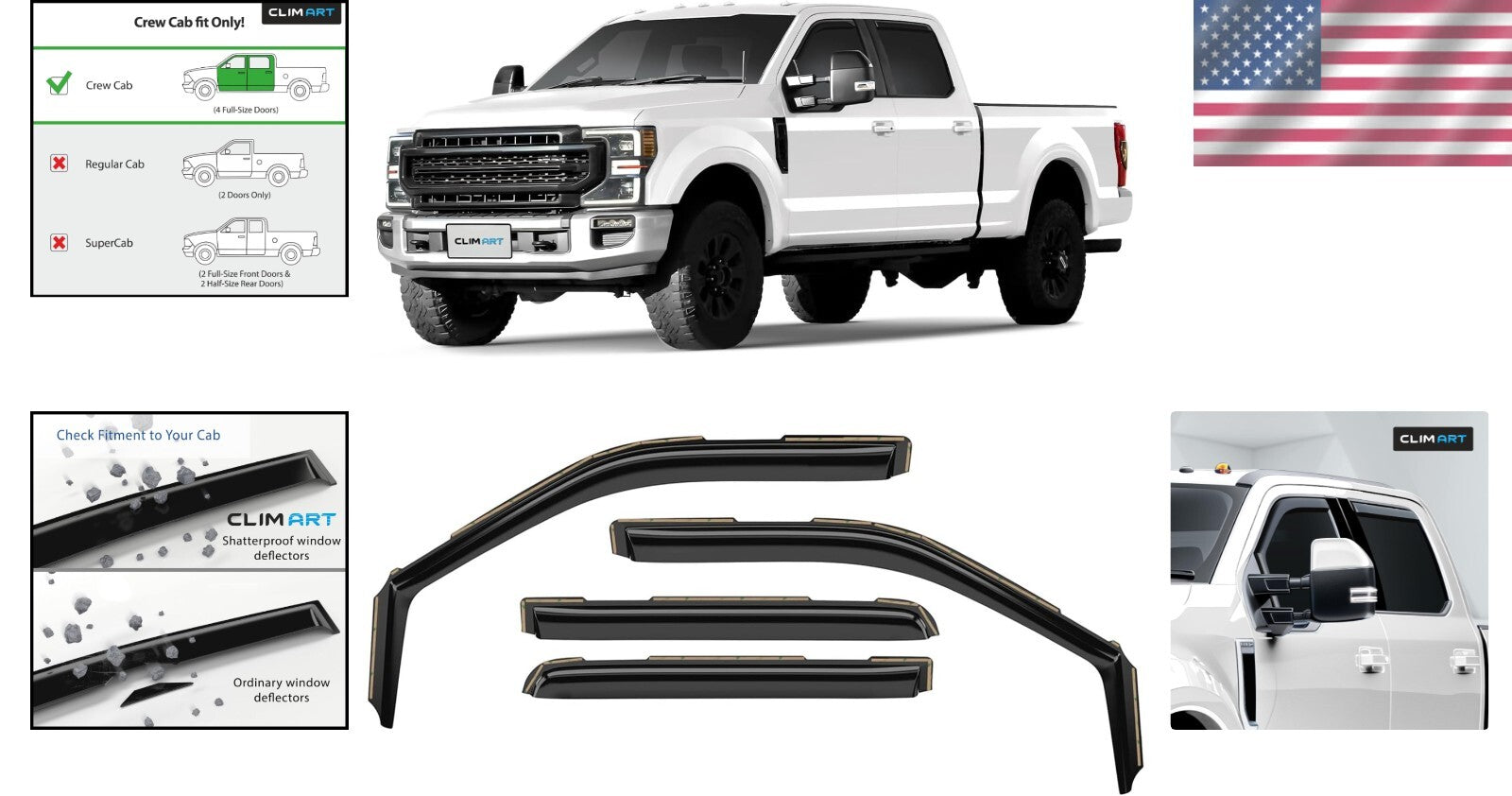 Incredibly Durable Rain Guards for Super Duty Trucks | No-Drill Install Solution