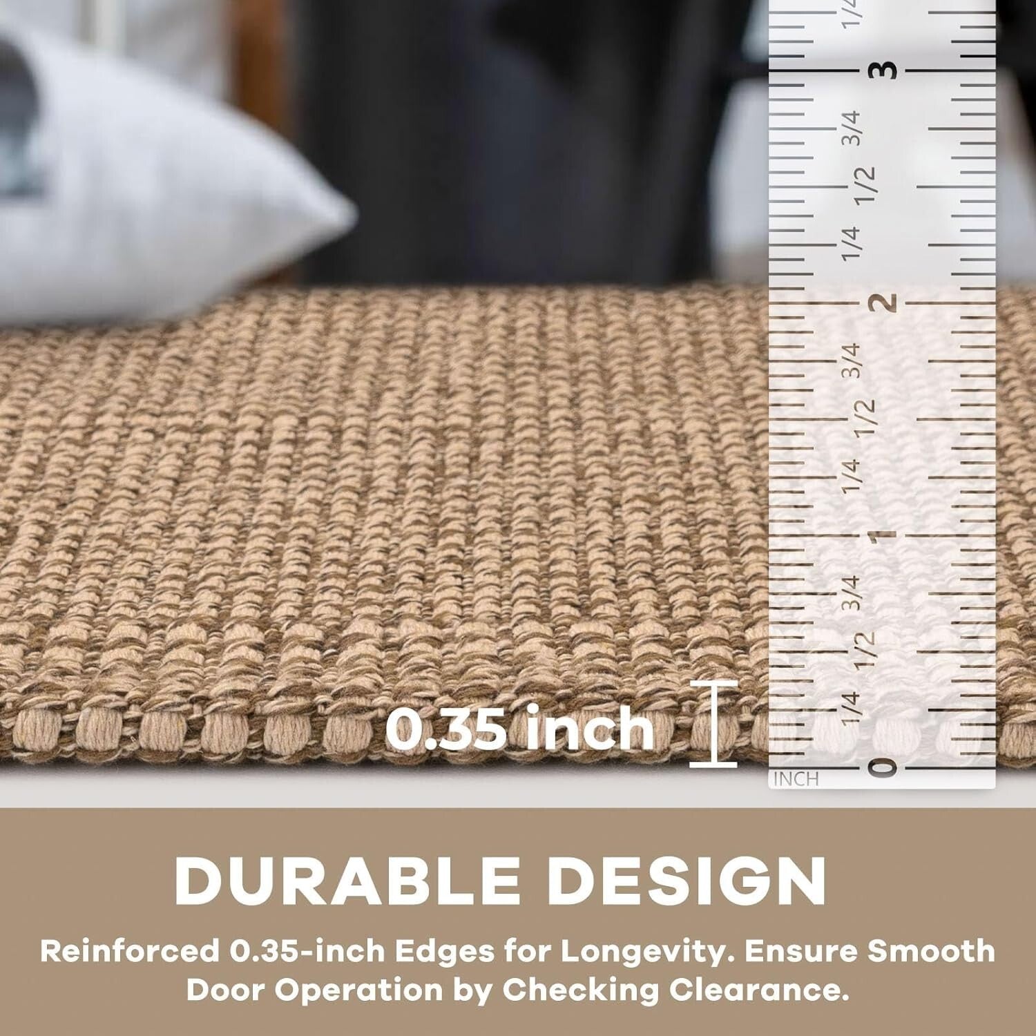 Farmhouse 3x10 ft Entryway Runner Rug - Soft, Stain Resistant, Machine Washable