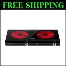 Load image into Gallery viewer, Efficient 2-Burner Portable Electric Cooktop - Safe &amp; Versatile Cooking