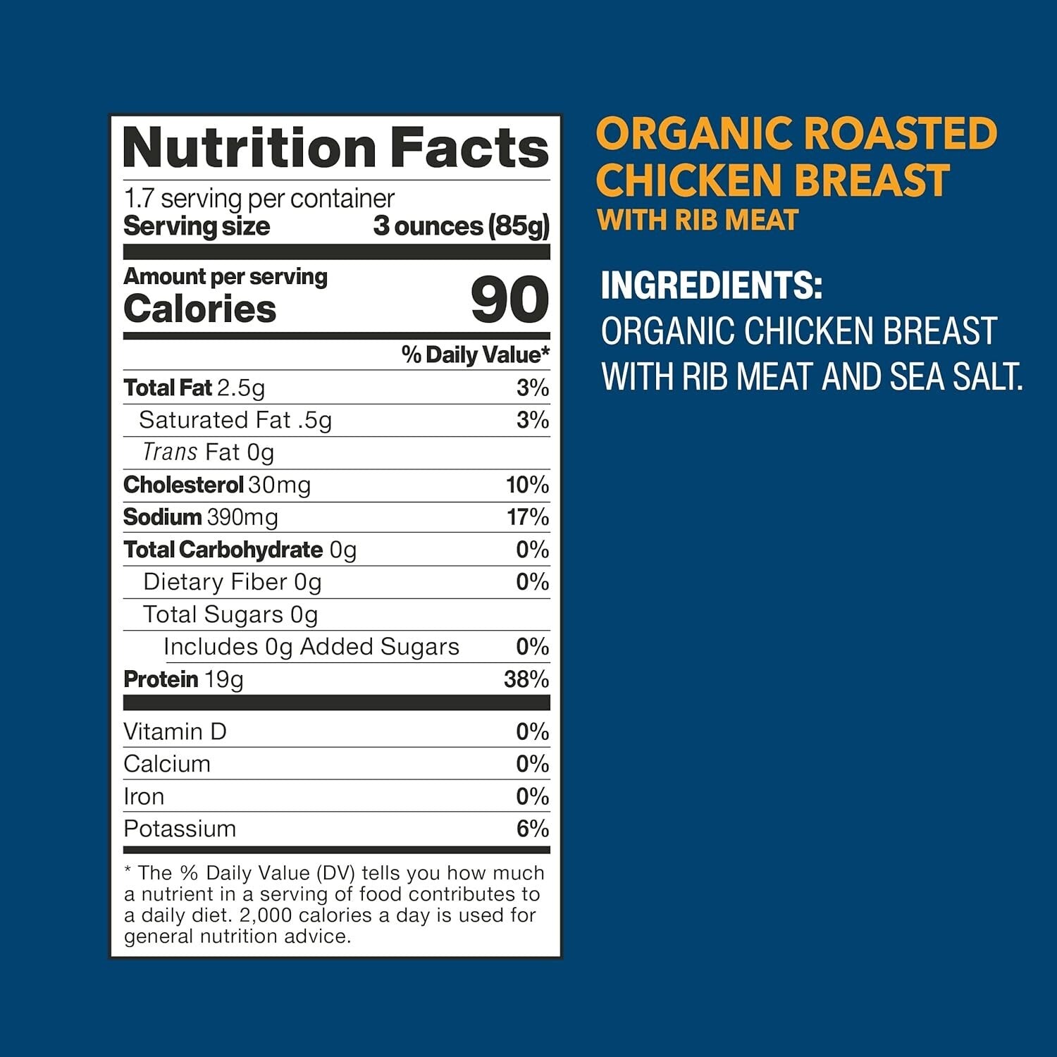 Sustainable Organic Chicken Breast - Skinless, Boneless, Family-Friendly 60 oz