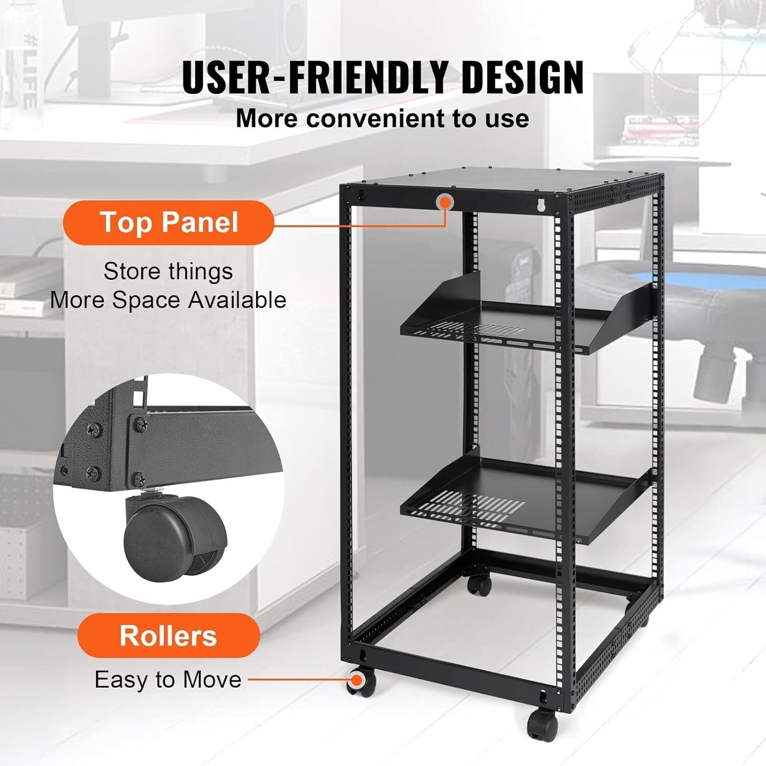 All-in-One 20U Server Rack - Strong Load Capacity, Complete Accessories Included