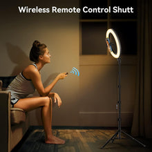 Load image into Gallery viewer, Complete Selfie Kit: 12" Ring Light with Tripod, Phone Holder &amp; Wireless Remote