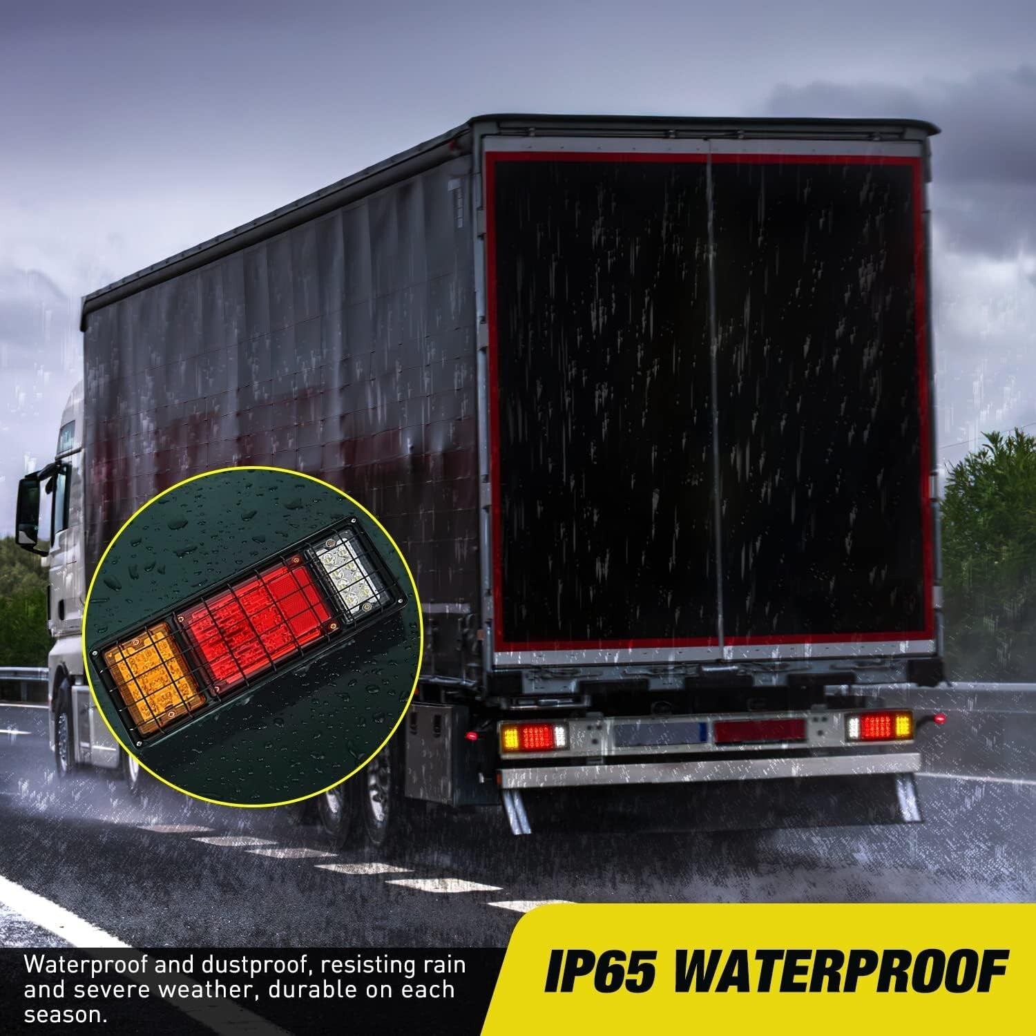 40 LED Waterproof Trailer Tail Light Kit - Clear Lens, Chrome Finish for 10-30V