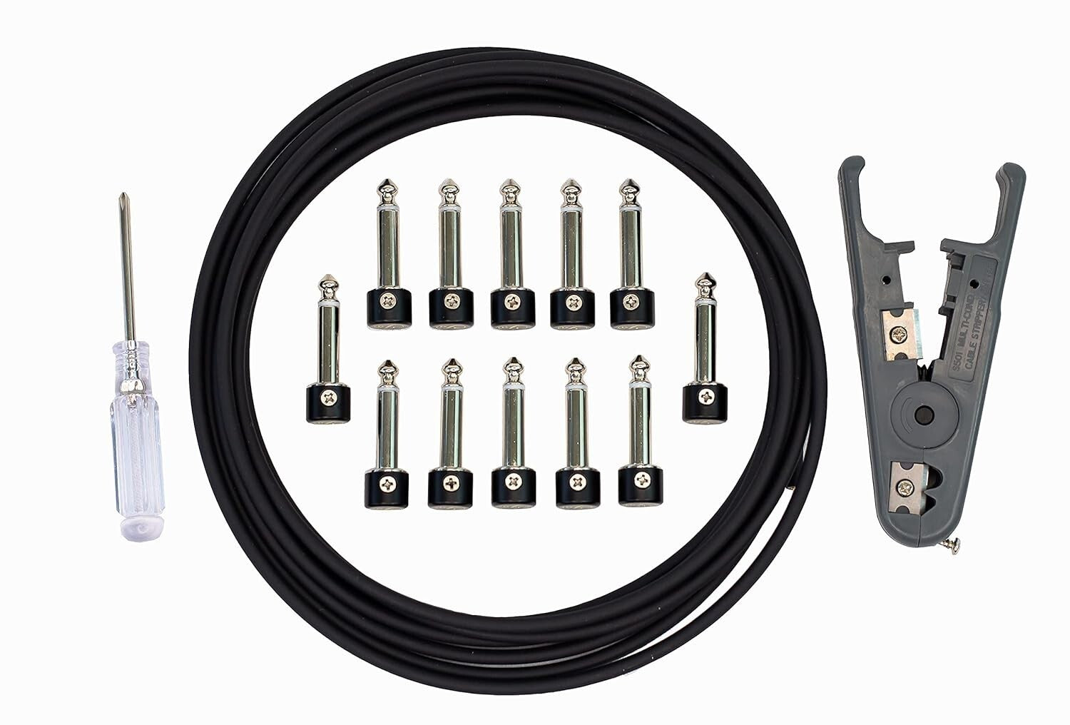 6 Piece Solderless Guitar Pedal Patch Cable Set - Ideal for Tidy Pedalboards