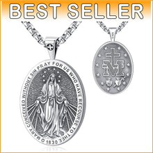 Load image into Gallery viewer, Handcrafted Sterling Silver Saint Necklace for Spiritual Protection - Unisex