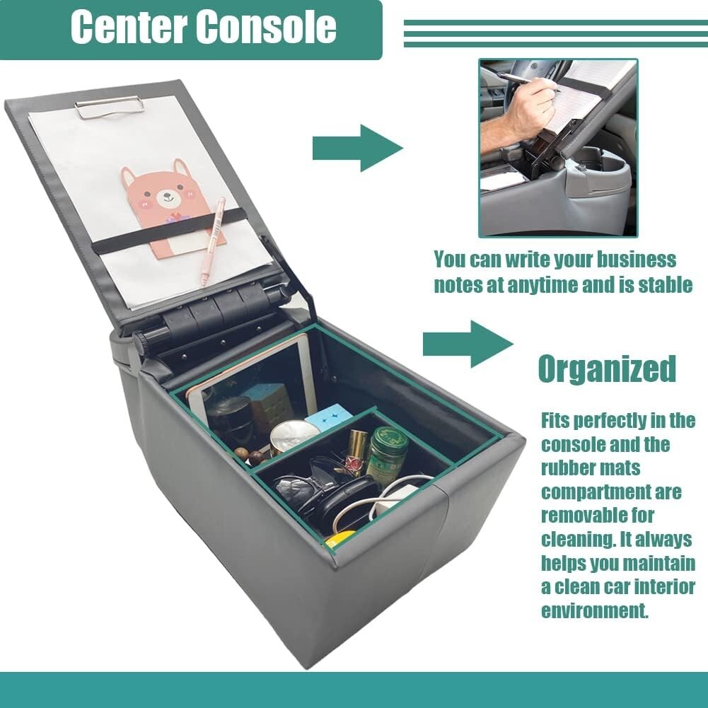 Durable Center Console with Adjustable Cup Holders - Perfect for Truck Interiors