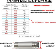 Load image into Gallery viewer, 304 Stainless Steel 24" NPT Male Threaded Pipe Nipple for Enhanced Durability