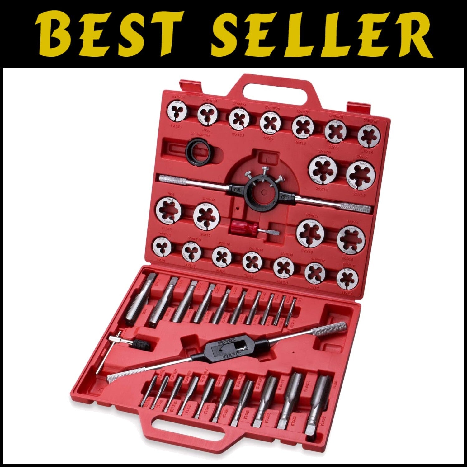 45-Piece Premium Tap and Die Set - Complete Threading Kit for Precision Work