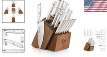 Load image into Gallery viewer, Comprehensive 17-Piece White Knife Set - Ergonomic Handles &amp; Full Tang Design