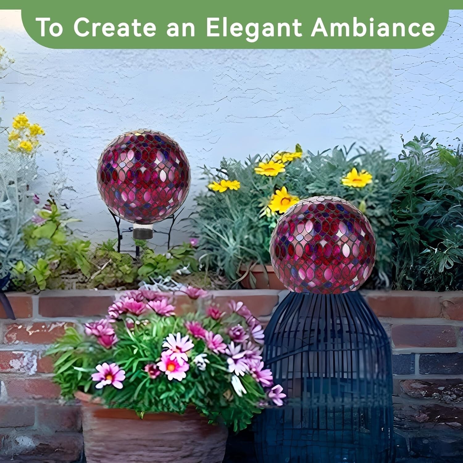 Weather-Resistant 10-Inch Colorful Mosaic Gazing Ball - Perfect Gift Idea