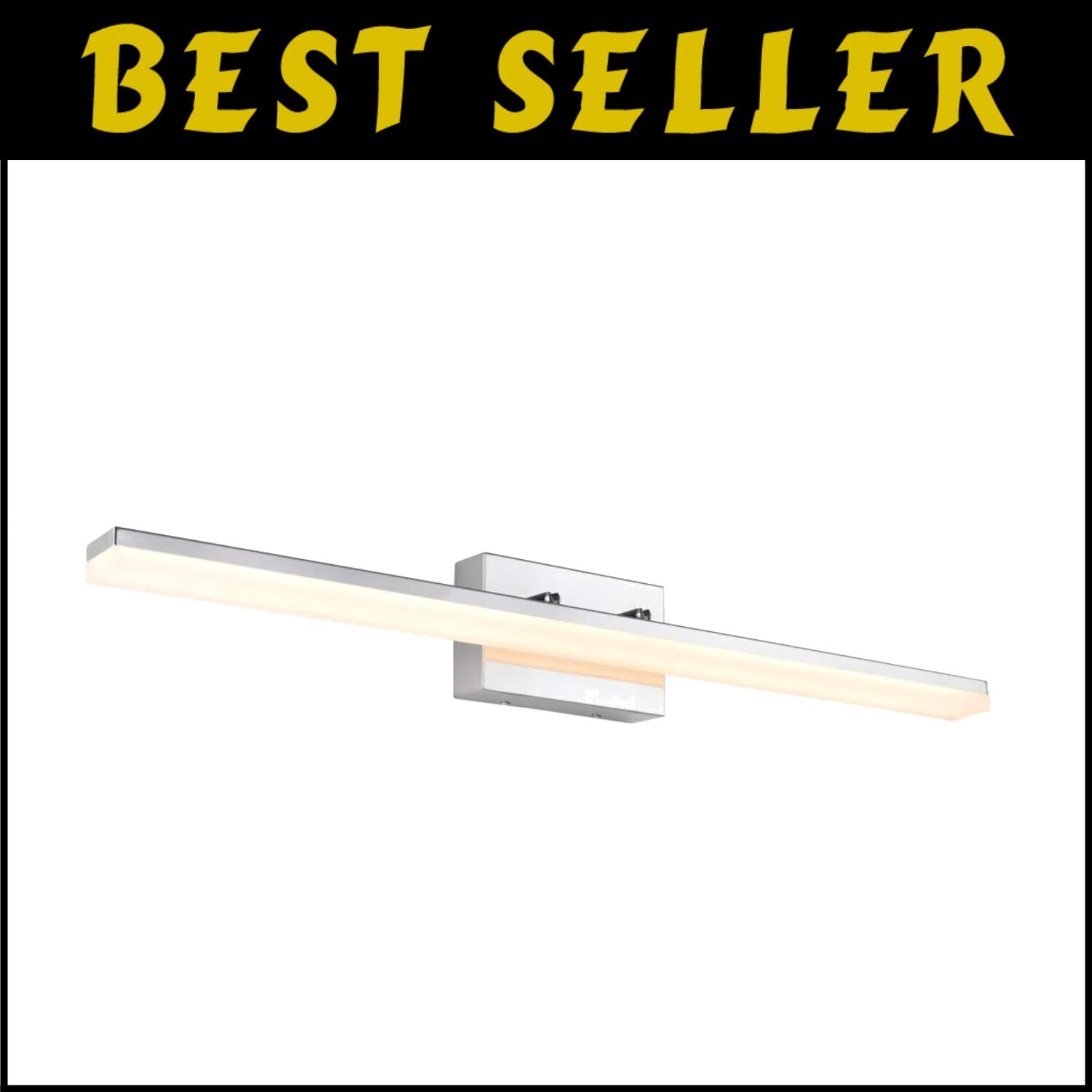 Sleek 36in Chromed LED Vanity Light for Stylish Bathroom - Adjustable & Dimmable