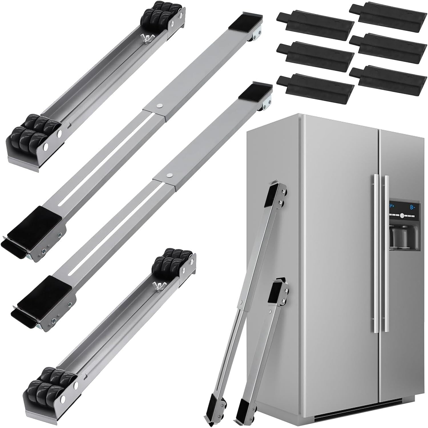 Durable 6 Pcs Appliance Rollers with Brake - Effortless Moving for Up to 660 lbs