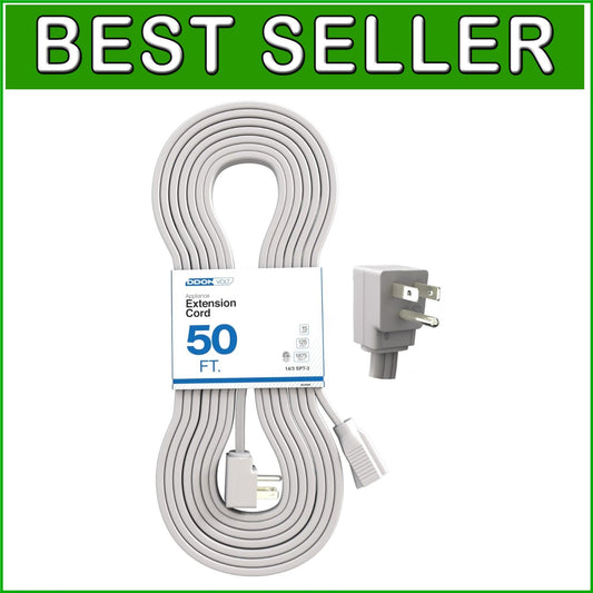 14 Gauge 50ft Appliance Extension Cord with 90-Degree Angle Plug – Indoor Use